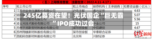 245亿募资在望！光伏国企“巨无霸	”IPO成功过会-第2张图片