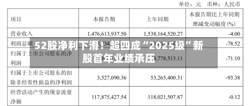 52股净利下滑！超四成“2025级	”新股首年业绩承压-第2张图片