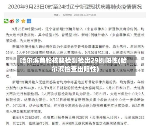 哈尔滨首轮核酸检测检出29例阳性(哈尔滨检查出阳性)-第2张图片