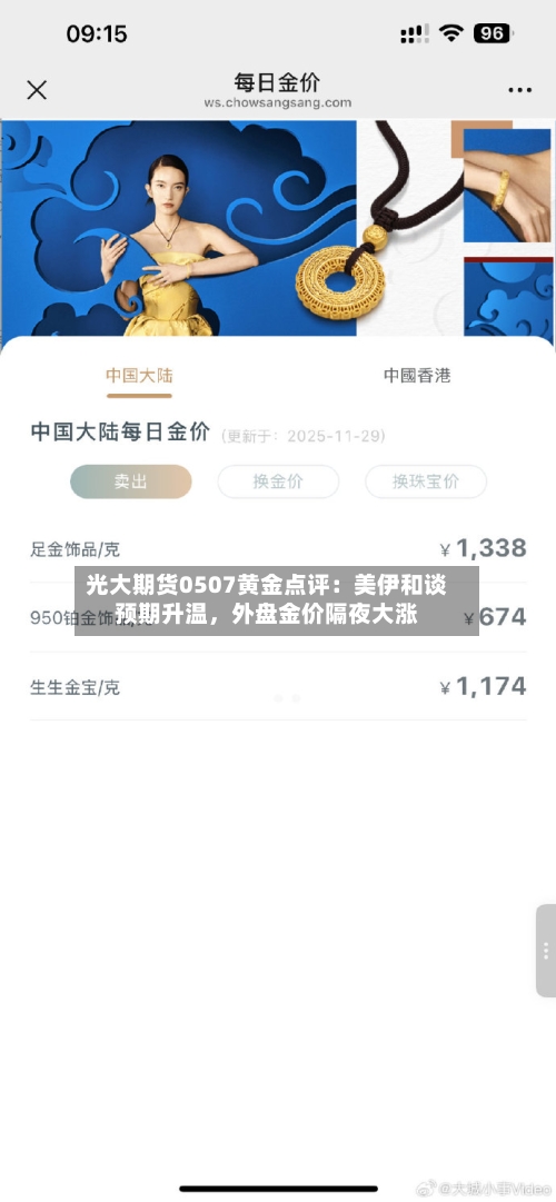 光大期货0507黄金点评：美伊和谈预期升温，外盘金价隔夜大涨-第3张图片