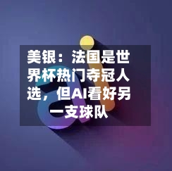美银：法国是世界杯热门夺冠人选，但AI看好另一支球队-第2张图片