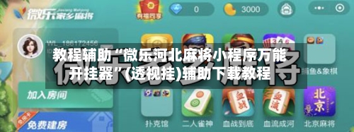 教程辅助“微乐河北麻将小程序万能开挂器”(透视挂)辅助下载教程-第2张图片