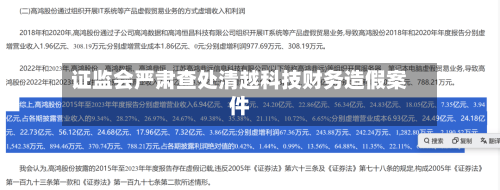 证监会严肃查处清越科技财务造假案件