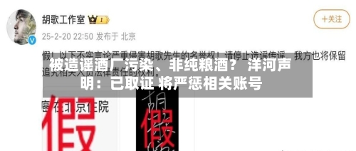 被造谣酒厂污染、非纯粮酒？ 洋河声明：已取证 将严惩相关账号-第2张图片