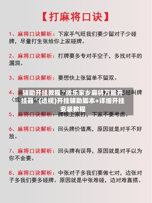辅助开挂教程“微乐家乡麻将万能开挂器”(透视)开挂辅助脚本+详细开挂安装教程-第3张图片