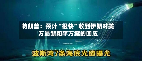 特朗普：预计“很快	”收到伊朗对美方最新和平方案的回应-第3张图片