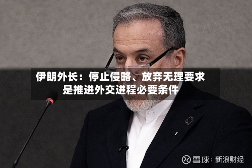 伊朗外长：停止侵略、放弃无理要求是推进外交进程必要条件