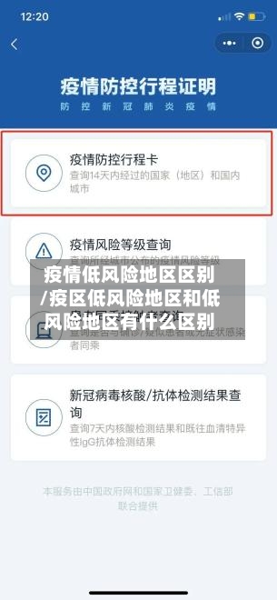 疫情低风险地区区别/疫区低风险地区和低风险地区有什么区别
