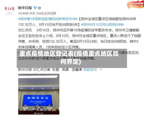 重点疫情地区登记表(疫情重点地区如何界定)