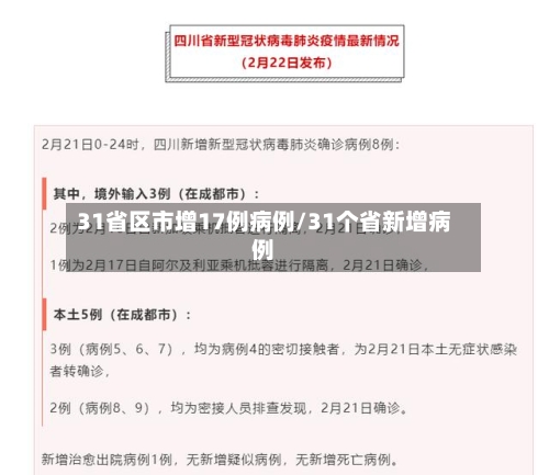 31省区市增17例病例/31个省新增病例