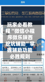 玩家必看教程“微信小程序微乐陕西挖坑辅助	”掌握辅助功能必胜规则-第3张图片