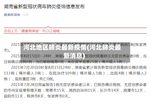 河北地区肺炎最新疫情(河北肺炎最新消息)