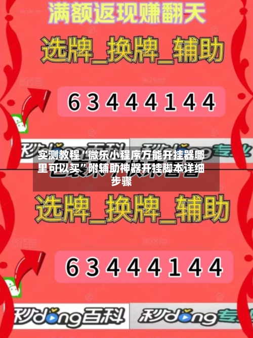 实测教程“微乐小程序万能开挂器哪里可以买	”附辅助神器开挂脚本详细步骤-第2张图片