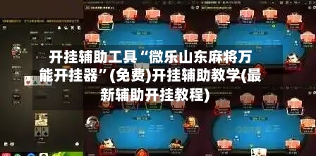 开挂辅助工具“微乐山东麻将万能开挂器”(免费)开挂辅助教学(最新辅助开挂教程)-第3张图片