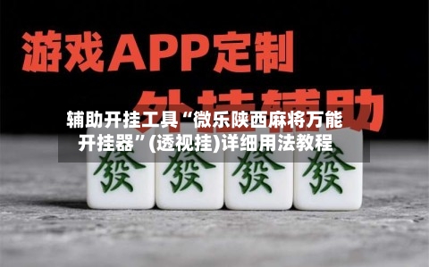 辅助开挂工具“微乐陕西麻将万能开挂器”(透视挂)详细用法教程