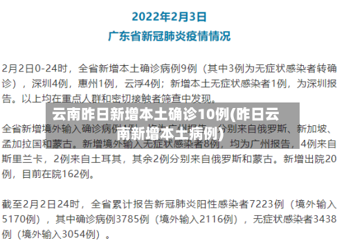 云南昨日新增本土确诊10例(昨日云南新增本土病例)