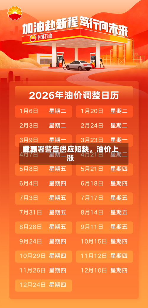 世界能源署警告供应短缺，油价上涨