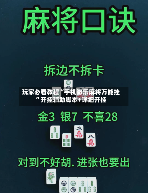 玩家必看教程“手机微乐麻将万能挂”开挂辅助脚本+详细开挂-第2张图片
