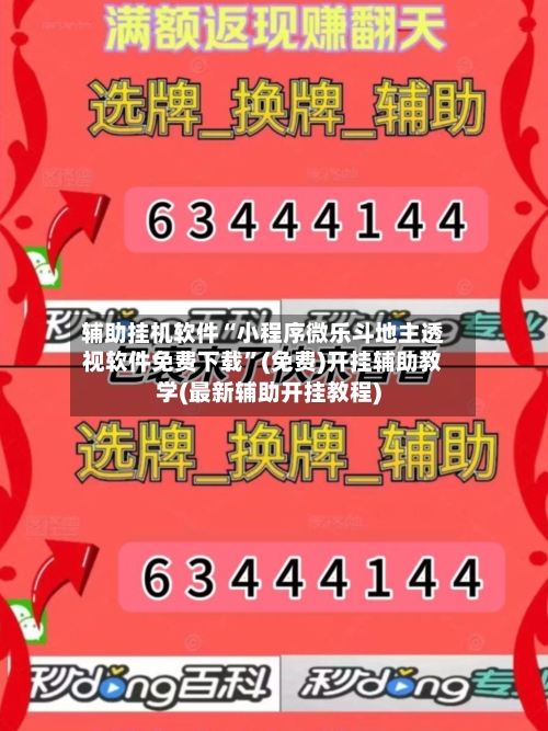辅助挂机软件“小程序微乐斗地主透视软件免费下载”(免费)开挂辅助教学(最新辅助开挂教程)-第2张图片