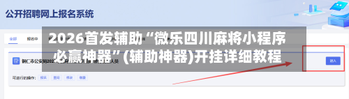2026首发辅助“微乐四川麻将小程序必赢神器”(辅助神器)开挂详细教程-第3张图片