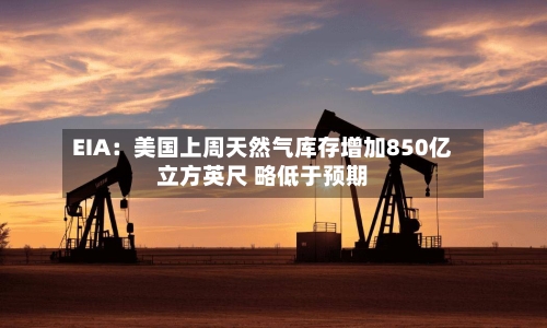 EIA：美国上周天然气库存增加850亿立方英尺 略低于预期