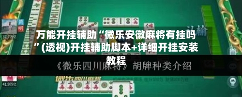 万能开挂辅助“微乐安徽麻将有挂吗”(透视)开挂辅助脚本+详细开挂安装教程-第3张图片