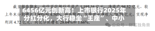 6456亿元创新高！上市银行2025年分红分化	，大行稳坐“王座”、中小行冷暖不均-第3张图片