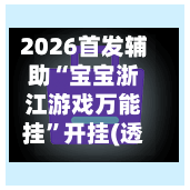2026首发辅助“宝宝浙江游戏万能挂”开挂(透视)辅助神器-第2张图片