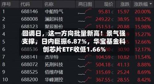 回调日，这一方向批量新高！景气强支撑	，日内巨振6.87%，华宝基金科创芯片ETF收低1.66%-第2张图片