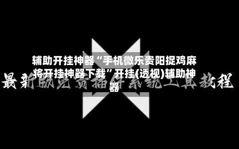 辅助开挂神器“手机微乐贵阳捉鸡麻将开挂神器下载”开挂(透视)辅助神器
