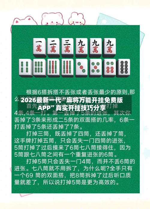 2026最新一代“麻将万能开挂免费版APP”真实开挂技巧分享-第3张图片