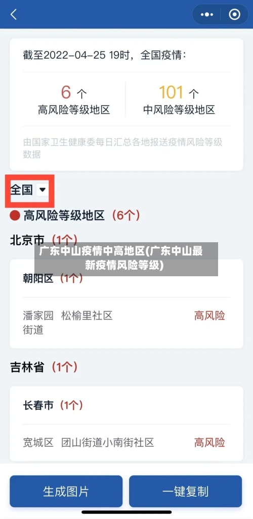 广东中山疫情中高地区(广东中山最新疫情风险等级)