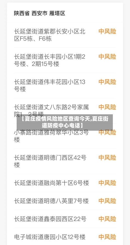 【夏庄疫情风险地区查询今天,夏庄街道防疫中心电话】