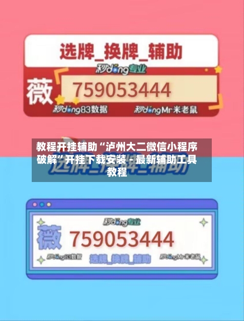 教程开挂辅助“泸州大二微信小程序破解”开挂下载安装 - 最新辅助工具教程-第2张图片