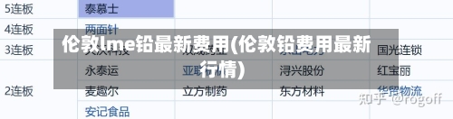 伦敦lme铅最新费用(伦敦铅费用最新行情)-第2张图片