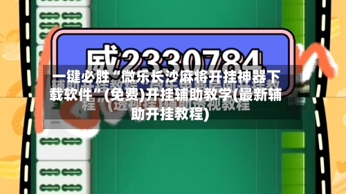 一键必胜“微乐长沙麻将开挂神器下载软件	”(免费)开挂辅助教学(最新辅助开挂教程)-第2张图片