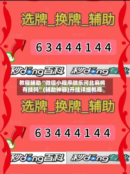 教程辅助“微信小程序微乐河北麻将有挂吗”(辅助神器)开挂详细教程-第3张图片