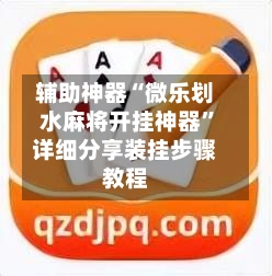辅助神器“微乐划水麻将开挂神器	”详细分享装挂步骤教程-第2张图片