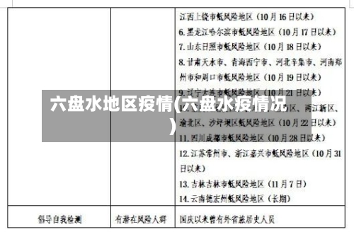 六盘水地区疫情(六盘水疫情况)
